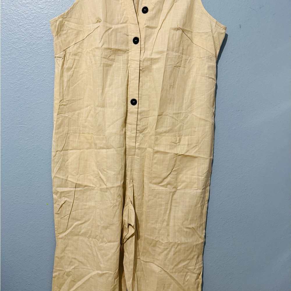 SHEIN Beige Sleeveless Jumpsuit